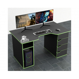 Стол геймерский Rasin RS-1 черный/зеленый