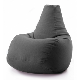 Безкаркасне крісло мішок груша Coolki Рогожка XL 105x85 темно-сірий