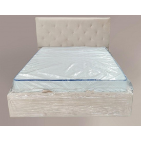 Кровать двуспальная BNB Leandra Premium 140 х 190 см Simple С дополнительной цельносварной рамой Айвори