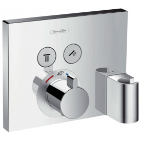 Наружная часть смесителя термостата с держателем для душа HANSGROHE Shower Select 15765000 2 потребителя