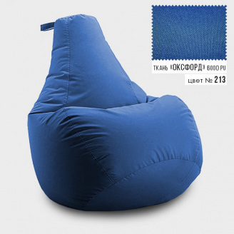 Бескаркасное кресло мешок груша Coolki XXL 90x130 Синий 213 (Оксфорд 600D PU)