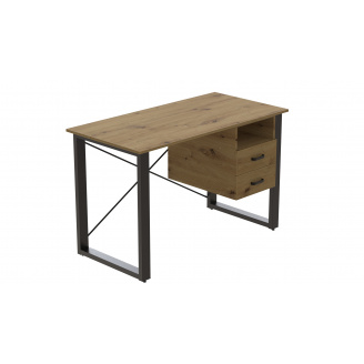 Письменный стол с ящиками Ferrum-decor Оскар 750x1400x600 металл Черный ДСП Дуб Артизан 16 мм (OSK0027)