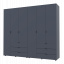 Распашной шкаф для одежды Гелар комплект Doros Графит 3+3 двери ДСП 232,4х49,5х203,4 (42002126) Миколаїв