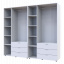 Распашной шкаф для одежды Doros Гелар комплект Белый 3+3 ДСП 232,4х49,5х203,4 (42002119) Свесса