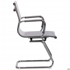 Конференц-кресло AMF Slim Net CF XH-633C cерое сидение на полозьях хром Ромни