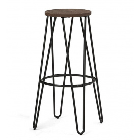 Барный стул-табурет SDM Белфрай Loft металлический каркас черный, деревянное сидение