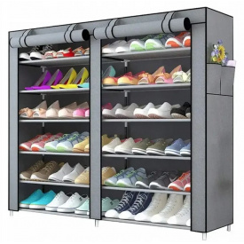 Тканевый шкаф для хранения обуви 116х30х110 см HMD Серый 104-10228526