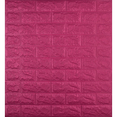 Самоклеющаяся декоративная 3D панель под темно-розовый кирпич 700x770x7 мм Тернопіль