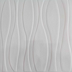 Самоклеющаяся декоративная 3D панель Loft Expert 3201-5 Волны белые 700x770x5 мм Тернопіль