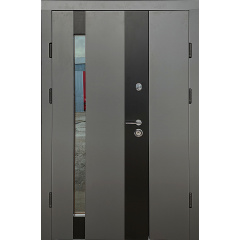 Двери входные Ваш Вид Композит Марсель со стеклопакетом Антрацит 1200х2050х96 Л/П Житомир