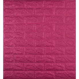 Самоклеющаяся декоративная 3D панель под темно-розовый кирпич 700x770x7 мм