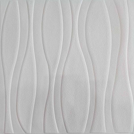 Самоклеющаяся декоративная 3D панель Loft Expert 3201-5 Волны белые 700x770x5 мм