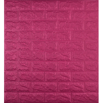 Самоклеющаяся декоративная 3D панель под темно-розовый кирпич 700x770x7 мм