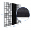 Самоклеющаяся алюминиевая плитка серебряная с чёрным мозаика 300х300х3мм SW-00001825 (D) Sticker Wall Кобижча