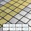 Самоклеющаяся алюминиевая плитка серебряная с золотом мозаика 300х300х3мм SW-00001826 (D) Sticker Wall Тячів