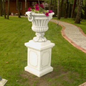 Вазон садовый для цветов Византия бетонный Белый
