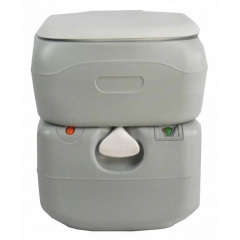 Біотуалет, туалет на кемпінг портативний 21л із поршневим насосом сірий 4521 Хуст