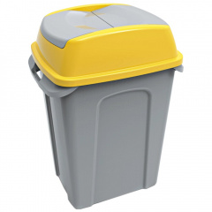 Бак для сміття Planet Hippo 70 л сіро-жовтий Ладан