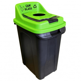 Бак для сортування сміття Planet Re-Cycler 50 л чорний – зелений (скло)