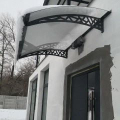Металический сборный навес (козырек) над дверью Dash'Ok 1.5x1 м Hi-tech, тем-серый, мон 4 мм, прозр Полтава