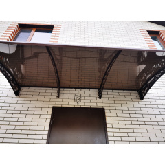 Металический сборный навес (козырек) над дверью Dash'Ok 4,05x1.5 м Style, медь антик, сот 6 мм бронза Київ