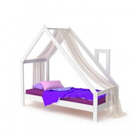 Детская кровать Домик Sportbaby 80х190 см белая деревянная