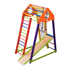 Детский спортивный комплекс BambinoWood-Color-Plus высотой 170 см для дома Березнеговатое