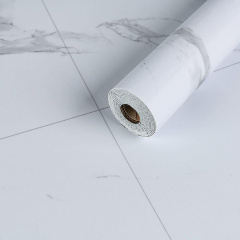 Напольное виниловое самоклеющееся покрытие в рулоне Белый мрамор 3000х600х1,5мм SW-00001822 Sticker Wall Винница