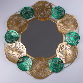 Дзеркало декоративне настінне кругле TS Kitchen 66×64см золото (HP206)