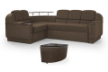 Комплект кутовий диван Меркурій з пуфом (коричневий, 255х185 см) ІМІ