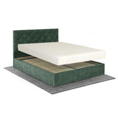Ліжко з матрацом Барвінок 160х200 (Смарагдовий, велюр, підйомний механізм, ніша) IMI Суми