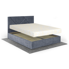 Ліжко з матрацом Петунія 160х200 (Сірий, велюр, підйомний механізм, ніша) IMI Черкассы