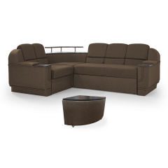 Комплект кутовий диван Меркурій з пуфом (коричневий, 255х185 см) ІМІ Запорожье
