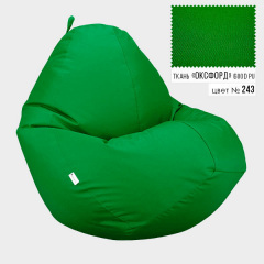 Бескаркасное кресло мешок груша Овал Coolki XXXL 100x140 Зеленый (Оксфорд 600D PU) Ровно