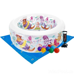 Детский надувной бассейн Intex 58480-2 «Аквариум», 152 х 56 см, с шариками 10 шт, подстилкой, насосом (hub_d6r9ld) Кременец