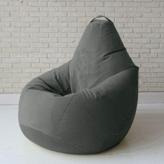 Бескаркасное кресло мешок груша с внутренним чехлом Coolki Велюр Серый XXXL140x110 Тернопіль