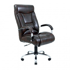 Офисное кресло руководителя Richman Magister VIP Хром M1 Tilt Натуральная Кожа Lux Италия Коричневый Чернигов
