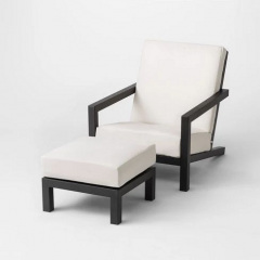 Набор мягкое кресло и пуфик на металлическом каркасе JecksonLoft Пинтер Белый 0169 Запорожье