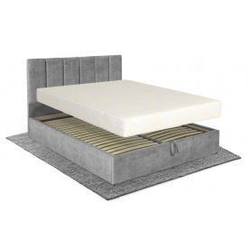 Ліжко з матрацом Лотос 160х200 (Світло-сірий, велюр, без підйомного механізму) IMI