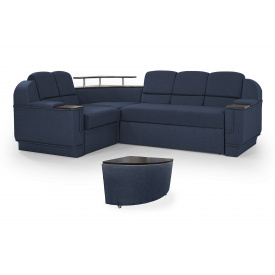 Комплект кутовий диван Меркурій з пуфом (Синій, 255х185 см) IMI