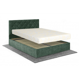 Ліжко з матрацом Барвінок 160х200 (Смарагдовий, велюр, без підйомного механізму) IMI