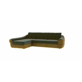 Кутовий диван Спейс АМ (темно-зелений з гірчичним, 270х180 см)