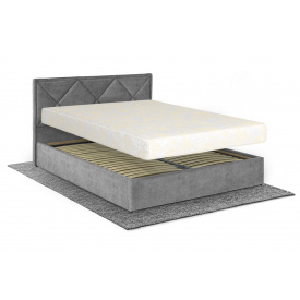 Ліжко з матрацом Азалія 160х200 (Світло-сірий, велюр, підйомний механізм, ніша) IMI