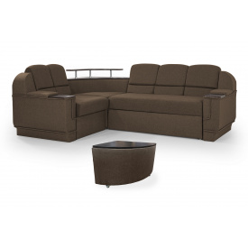 Комплект кутовий диван Меркурій з пуфом (коричневий, 255х185 см) ІМІ