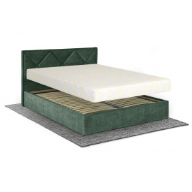 Ліжко з матрацом Азалія 160х200 (Смарагдовий, велюр, підйомний механізм, ніша) IMI