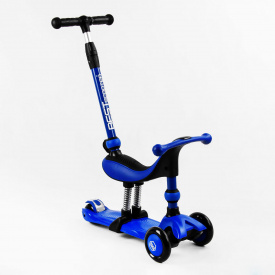 Самокат-велобег трехколесный Best Scooter, колеса PU со светом 3 в 1 70 кг Dark blue (105408)