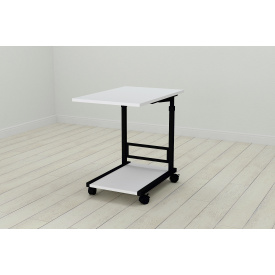 Стол приставной Ferrum-decor Френу 62x40x60 металл Черный ДСП Белое 16мм (FRE0001)