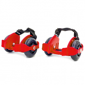 Ролики на пятку двухколесные раздвижные Record Flashing Roller SK-166 ABEC-5 Красный