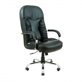 Офисное кресло руководителя Richman Buford Кожа Хром M3 Multiblock Черный