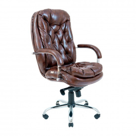Офисное кресло руководителя Richman Venice VIP Хром M2 AnyFix Натуральная Кожа Lux Италия Madras Коричневый